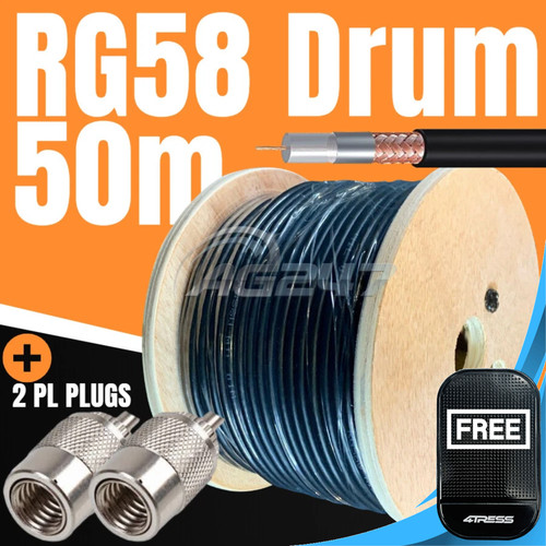 Black rg58 50m 5mm ohm - 50m, 50