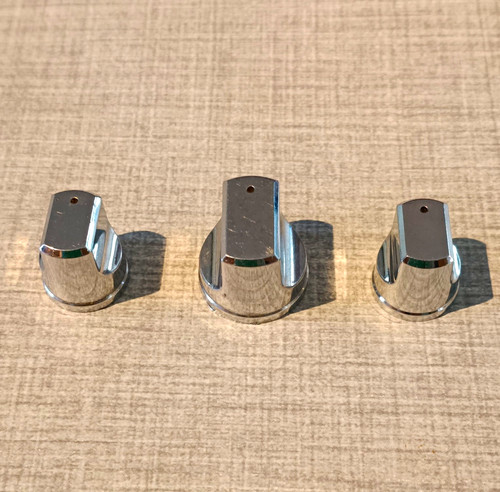 Silver control knobs - 3x,