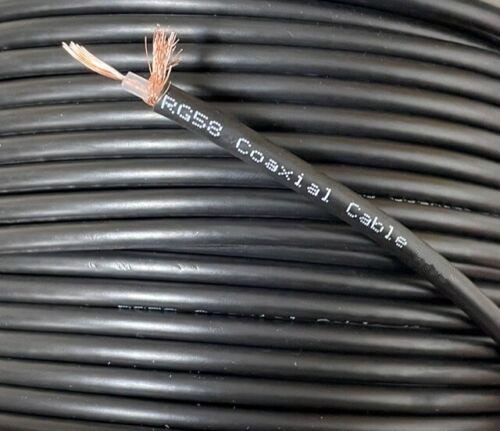 10m black rg58 ohm - black, stranded
